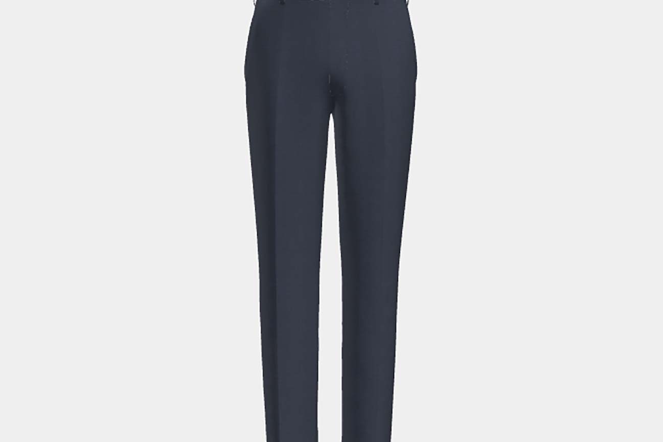 Pantalon sur mesure en laine Prince de Galles des années 130 en bleu Caccioppoli
