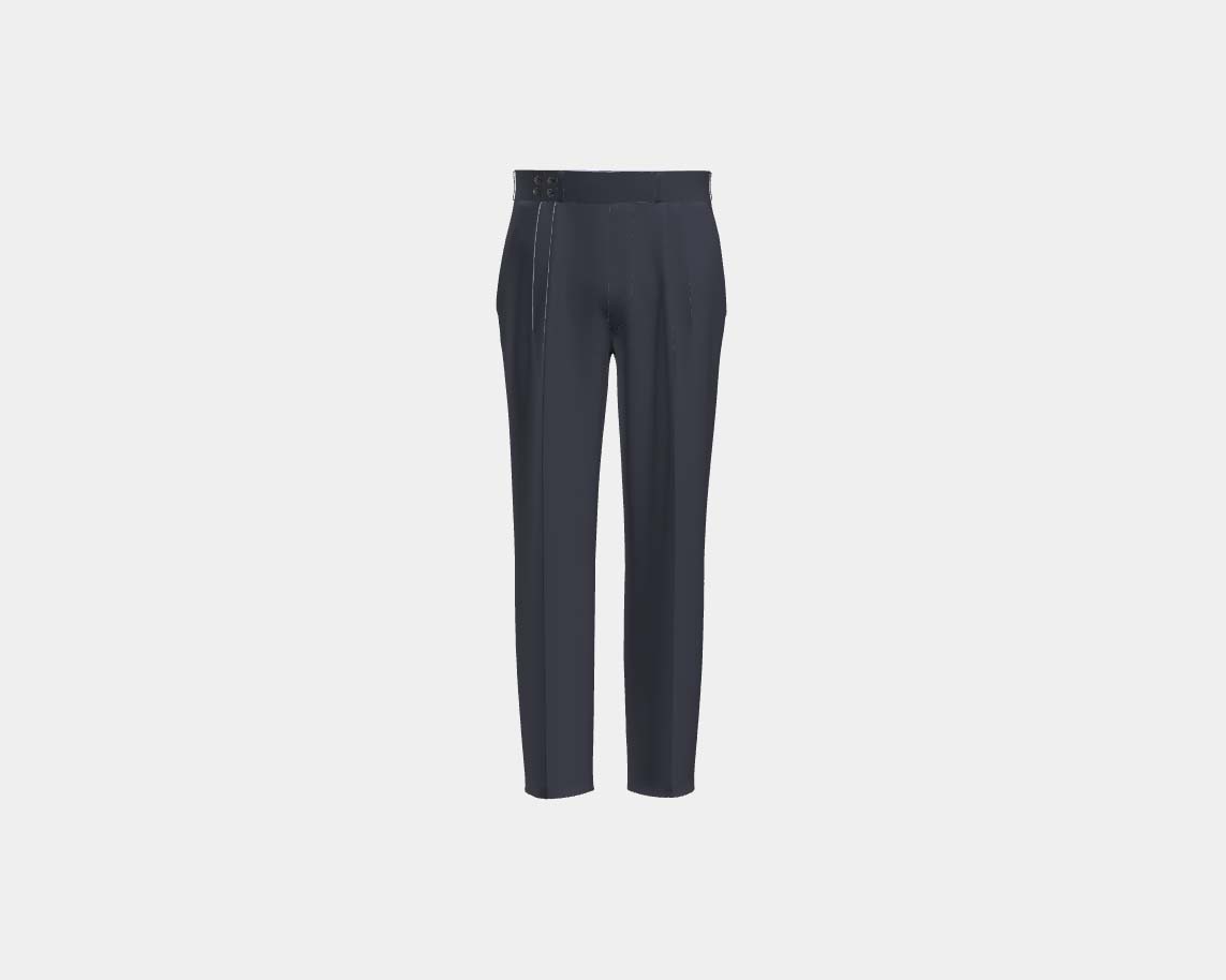 Loro Piana blue 150s wool tailored trousers with band