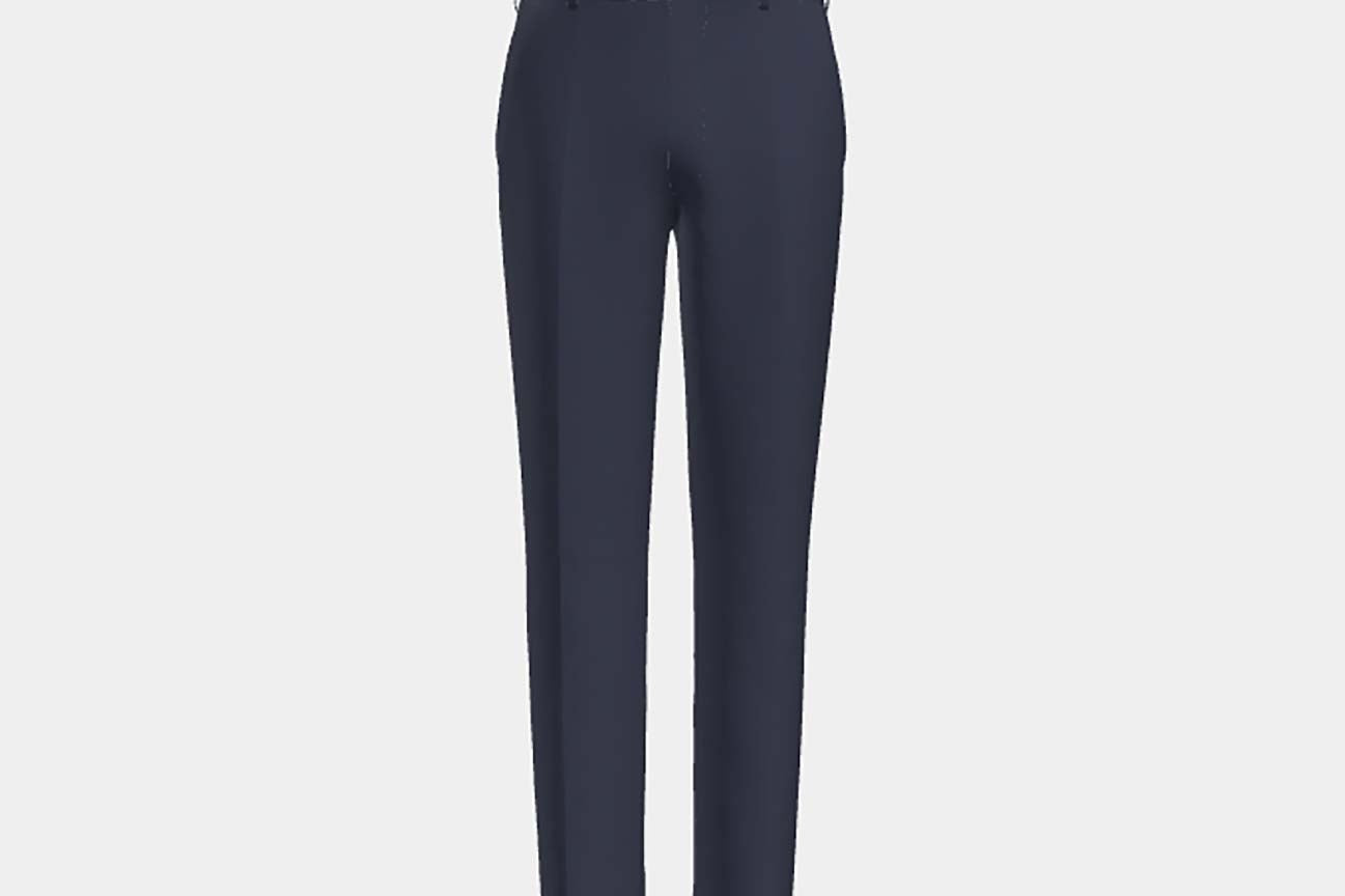 Pantalon en laine solaro années 130 sur mesure en bleu Caccioppoli