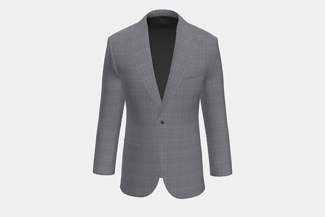 Made to measure wool and silk jacket 150s gray Caccioppoli