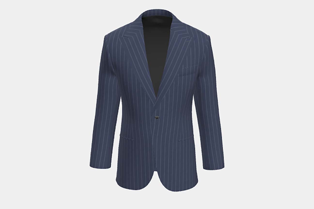 Veste tailleur en laine bleu Canonico années 120