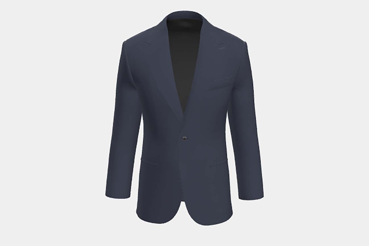 Veste tailleur en laine et soie années 150 bleu Caccioppoli