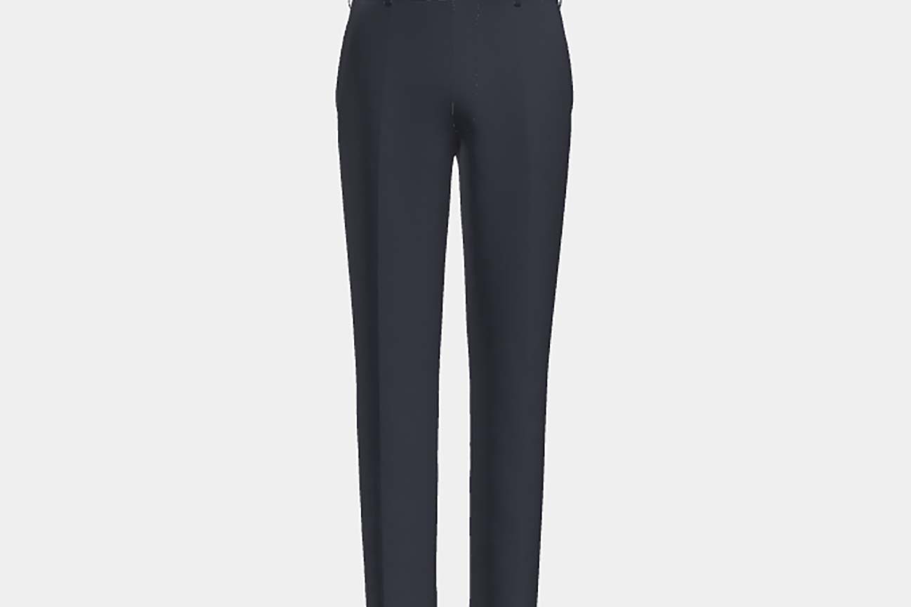 Pantalon tailleur en laine des années 130 avec fenêtres bleues Caccioppoli