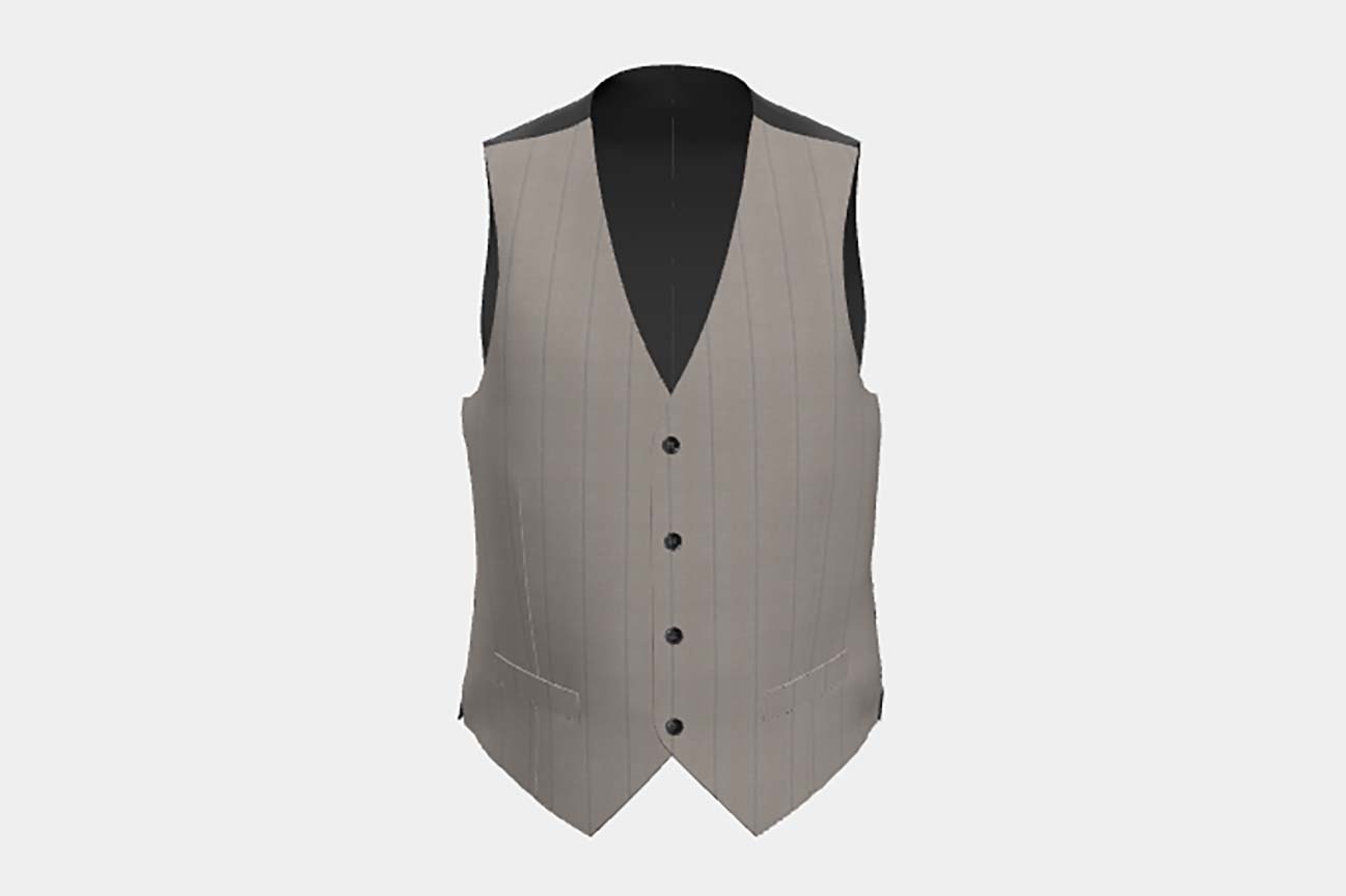 Beige pinstriped 130s wool tailored waistcoat Caccioppoli