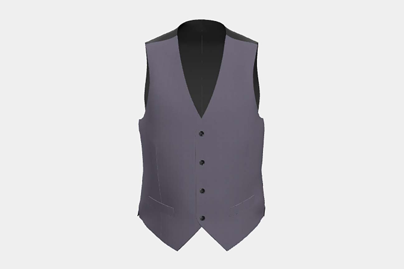 Made to measure 150s purple wool and silk waistcoat Caccioppoli