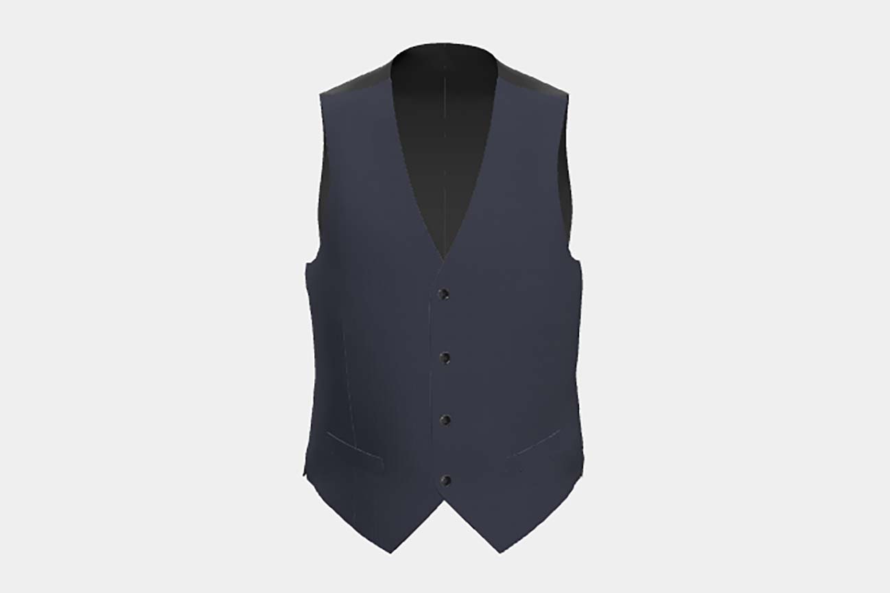 Canonico blue 110s wool tailored vest