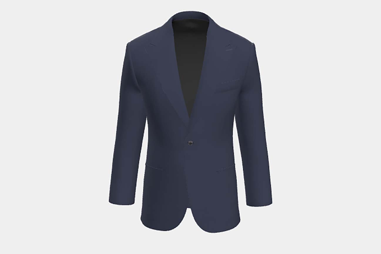 Veste tailleur en laine bleu Canonico années 120