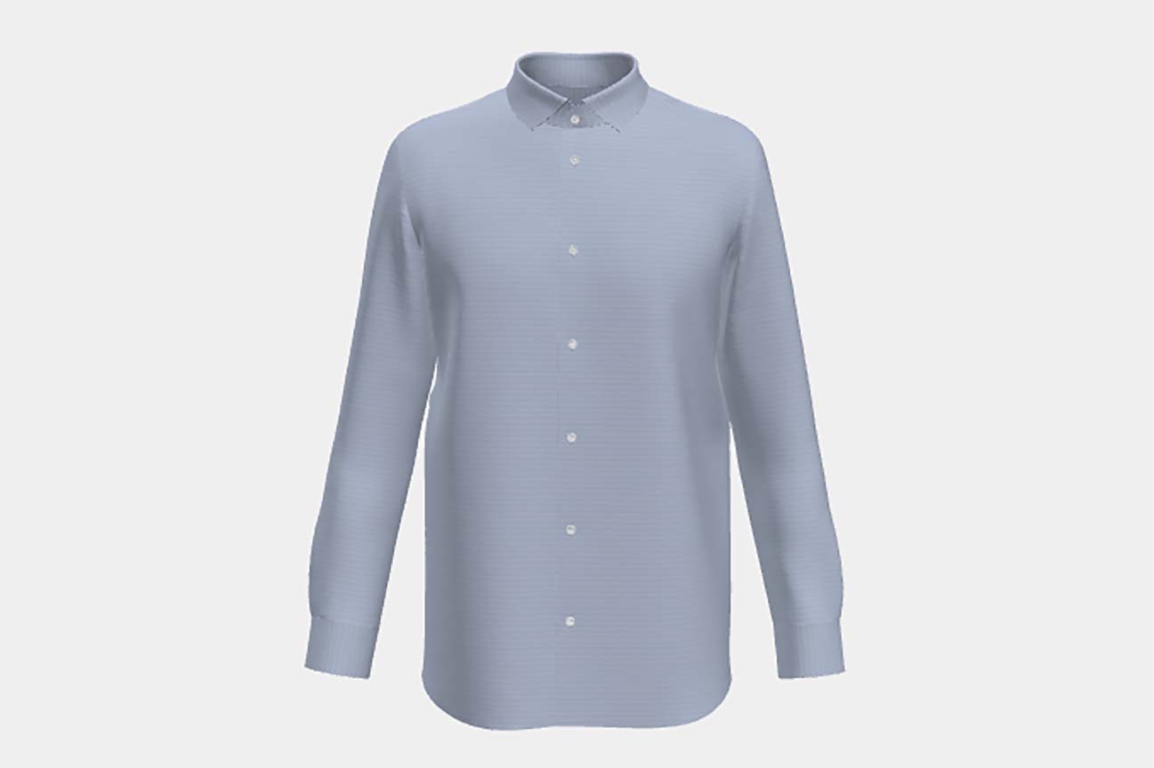 Chemise ajustée en coton bleu