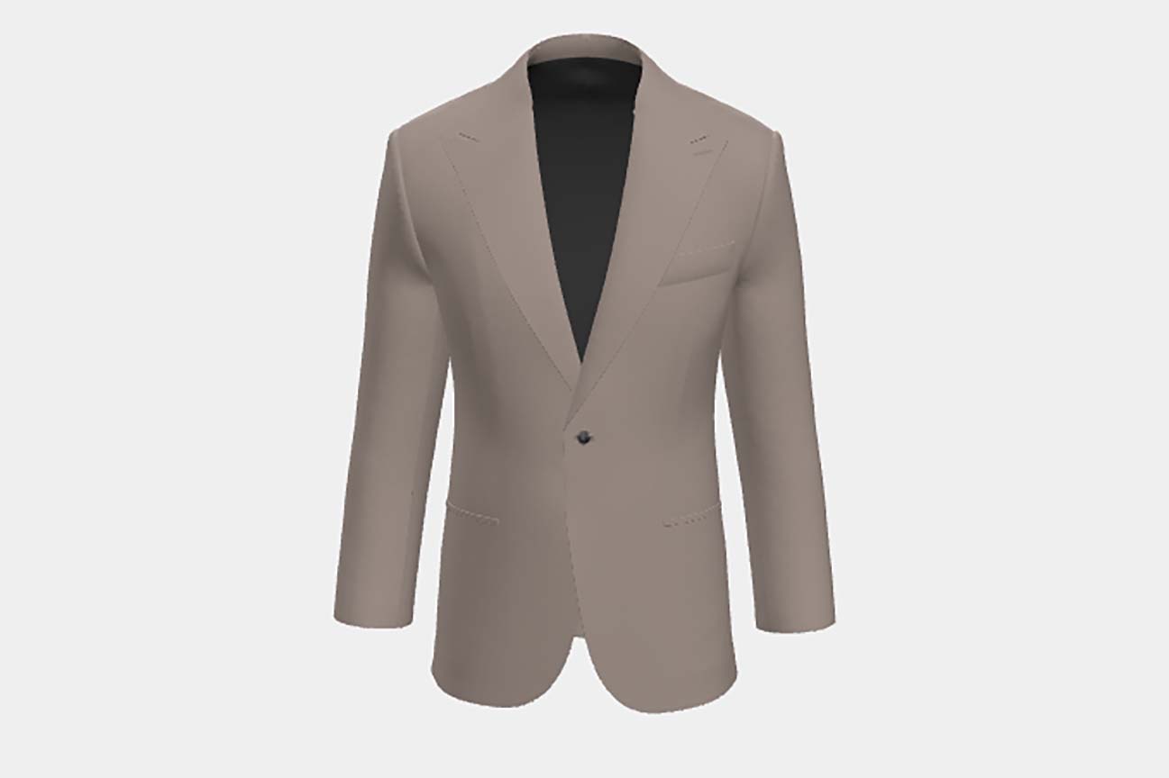 Veste tailleur en laine beige années 130 Caccioppoli