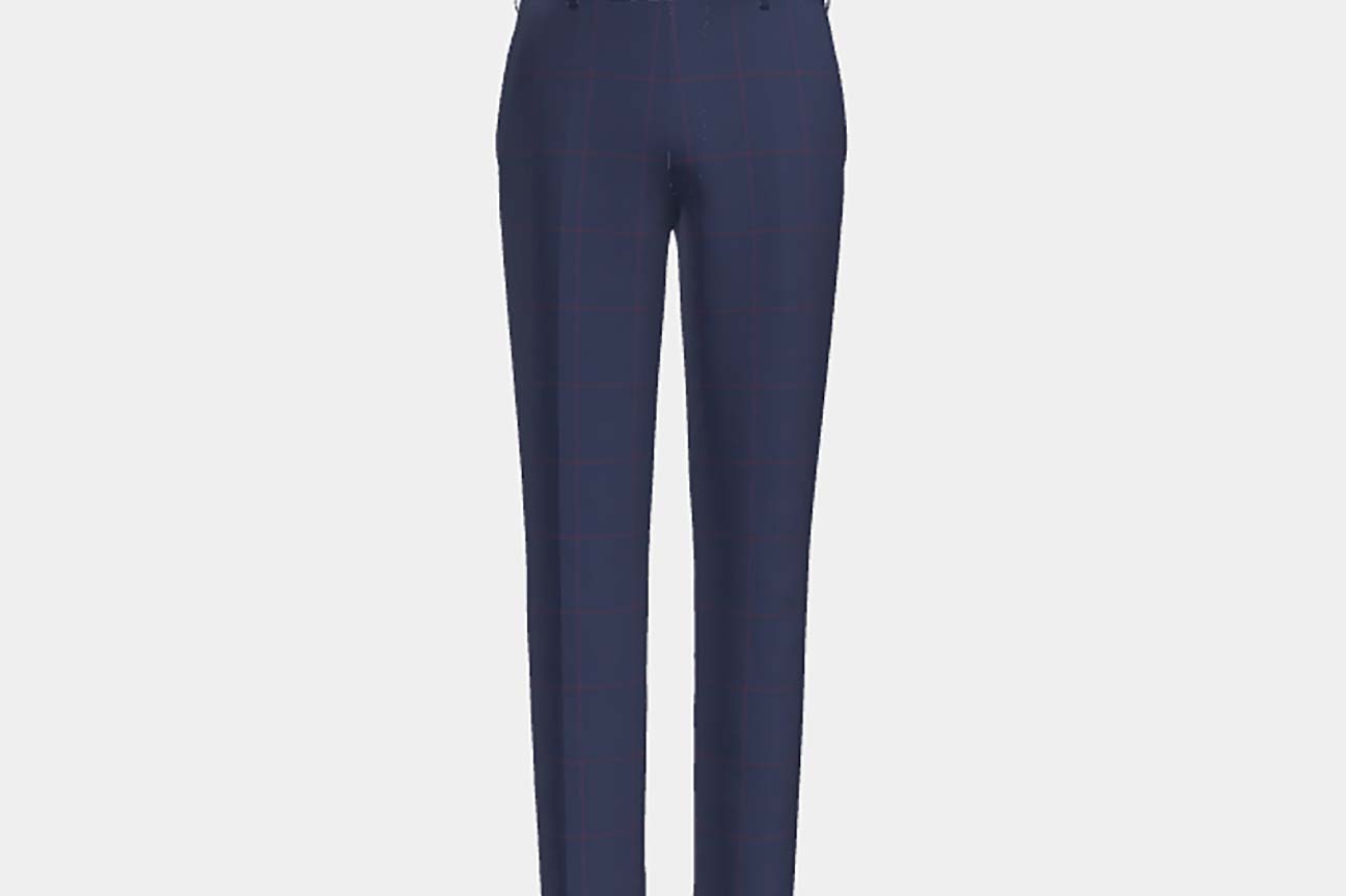 Tailored 130s wool trousers with blue windows Caccioppoli