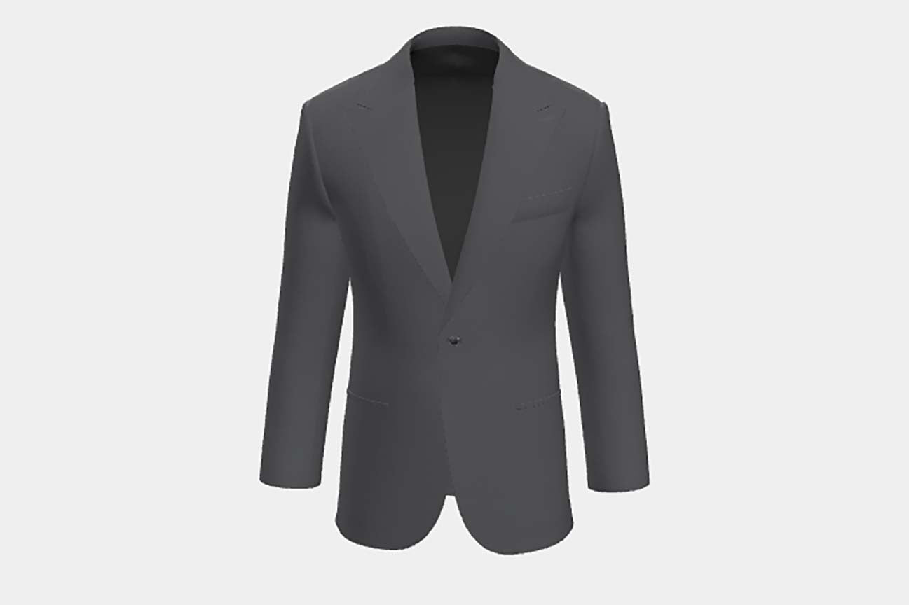 Tailored jacket in gray 130s wool Caccioppoli
