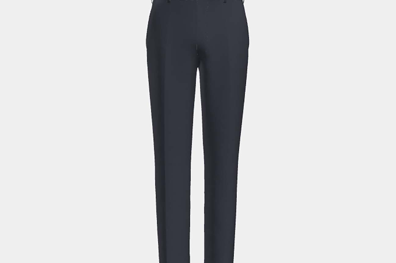 Pantalon en laine solaro années 130 sur mesure en bleu Caccioppoli