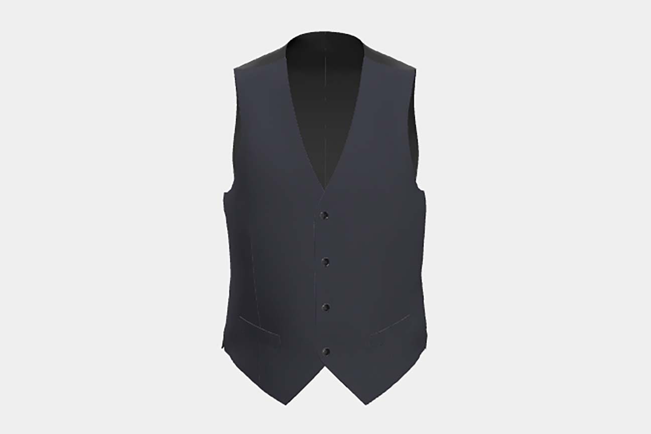 Canonico blue 110s wool tailored vest