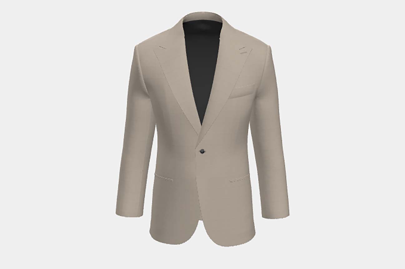 Beige solaro 130s wool tailored jacket Caccioppoli
