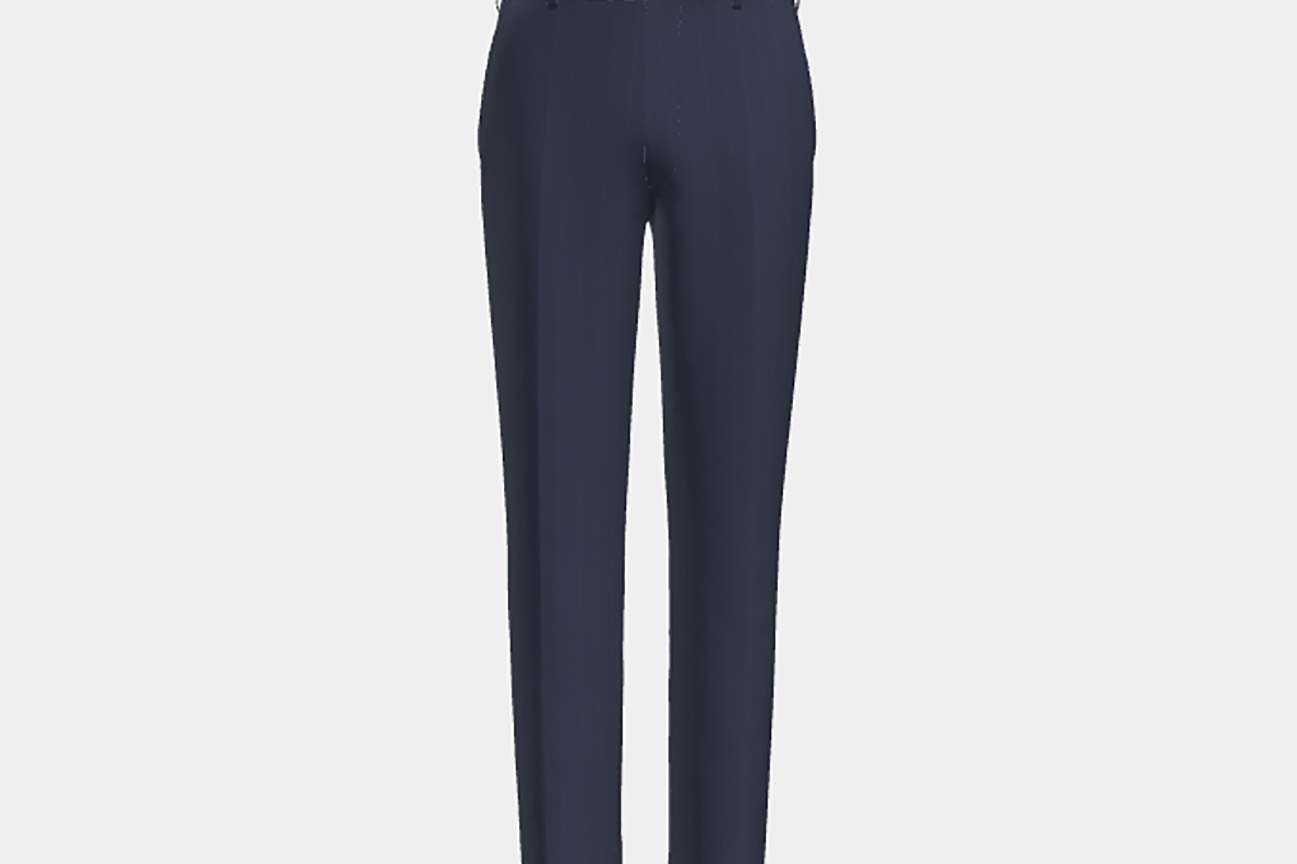 Made-to-measure solaro 150s blue wool and silk trousers Caccioppoli