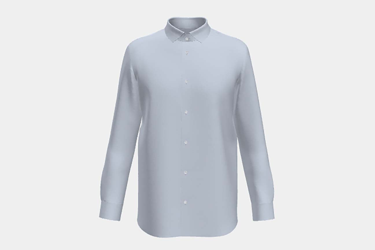 Chemise ajustée en coton bleu clair