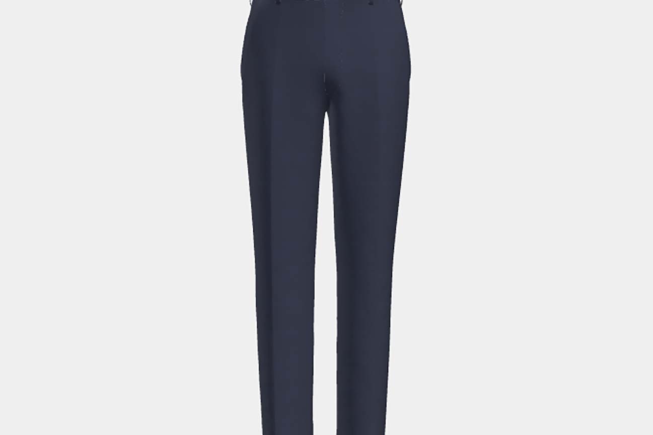 Pantalon tailleur en laine des années 130 avec fenêtres bleues Caccioppoli