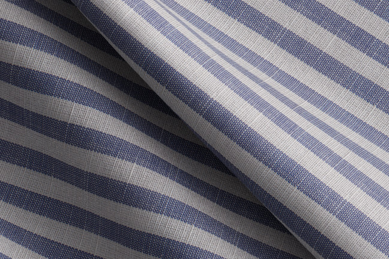 Blue linen and cotton tailored shirt