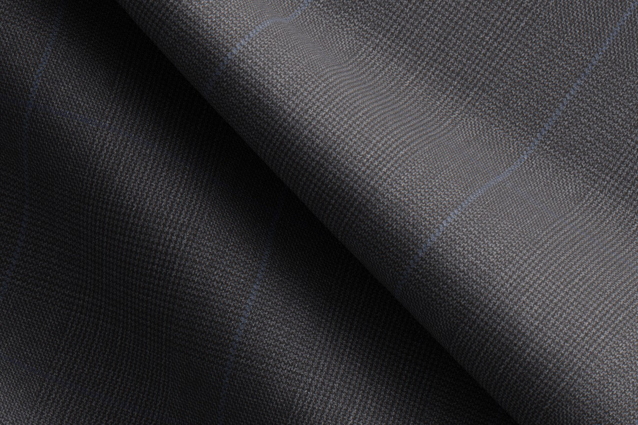 Bespoke 130s wool vest with gray window Caccioppoli