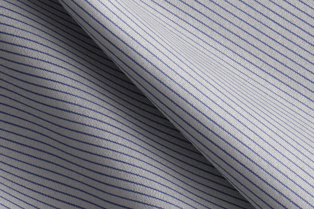 Blue striped cotton tailored shirt