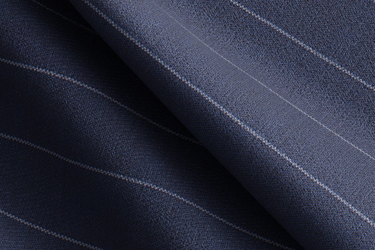 Canonico blue 120s wool tailored trousers with band