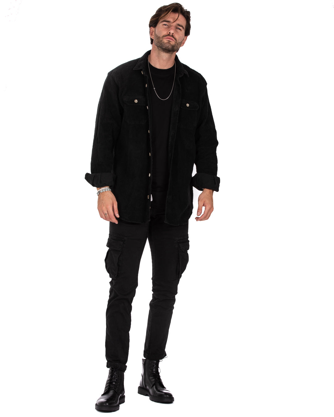 Roy - black cargo trousers