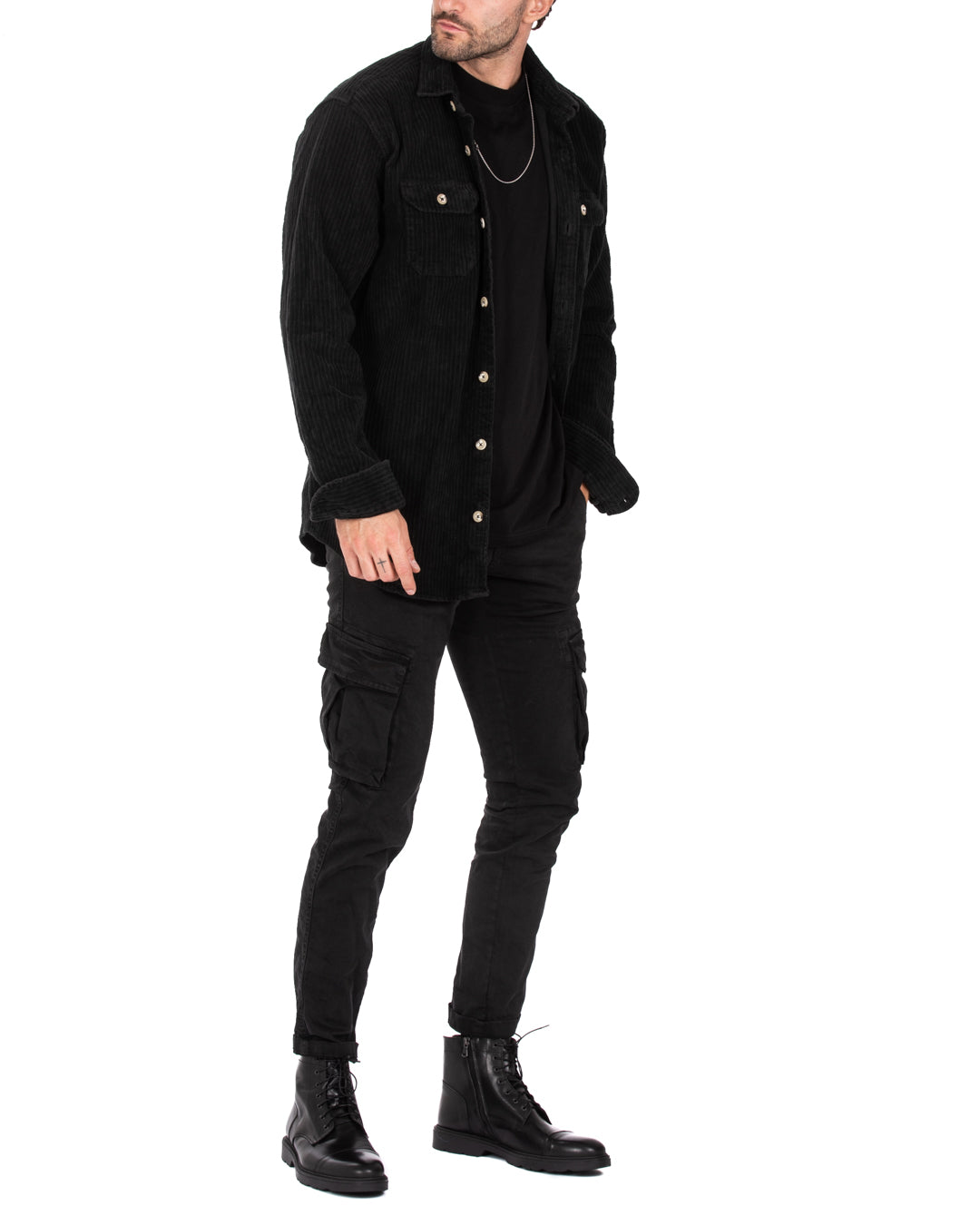 Roy - black cargo trousers