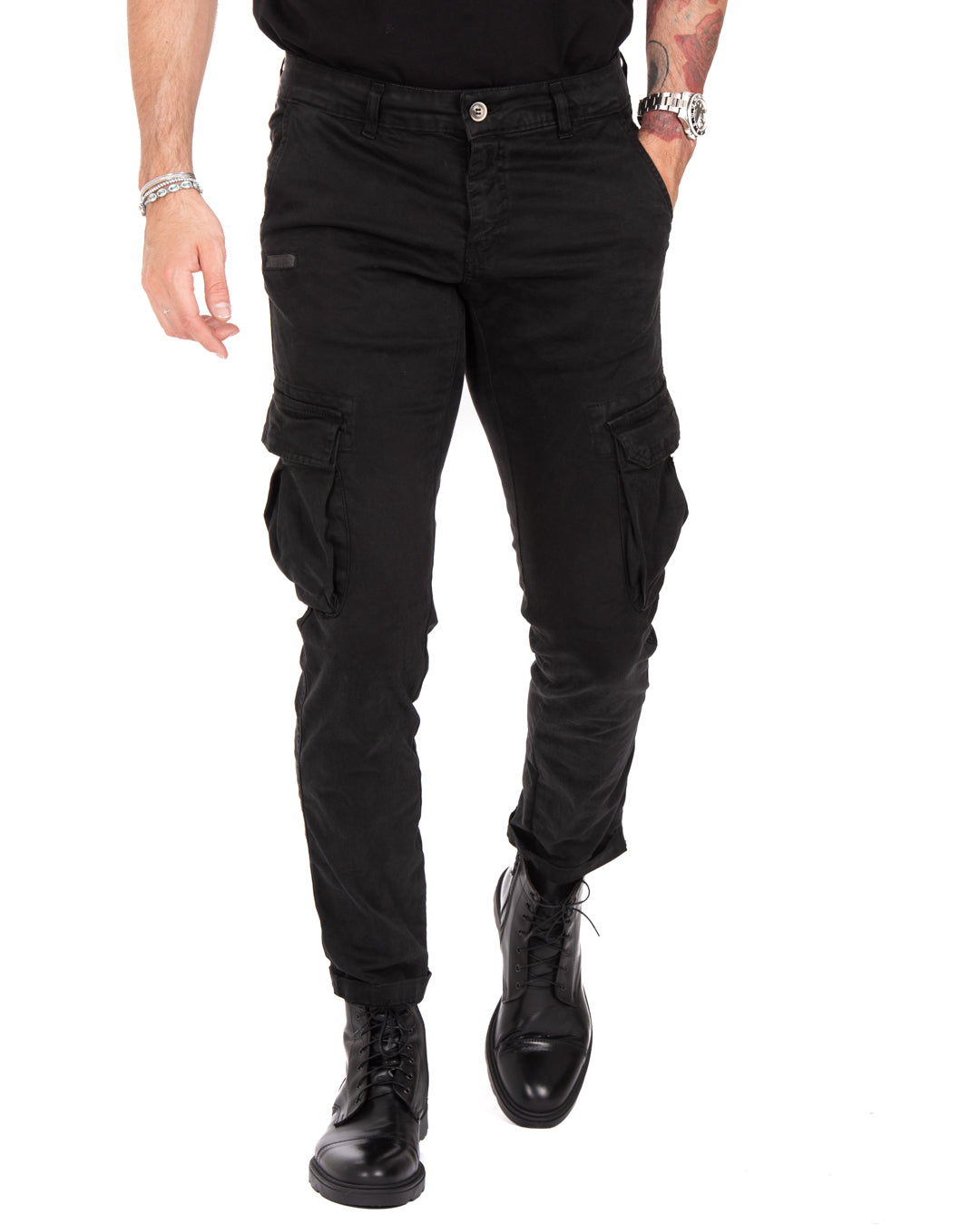 Roy - pantalon cargo noir