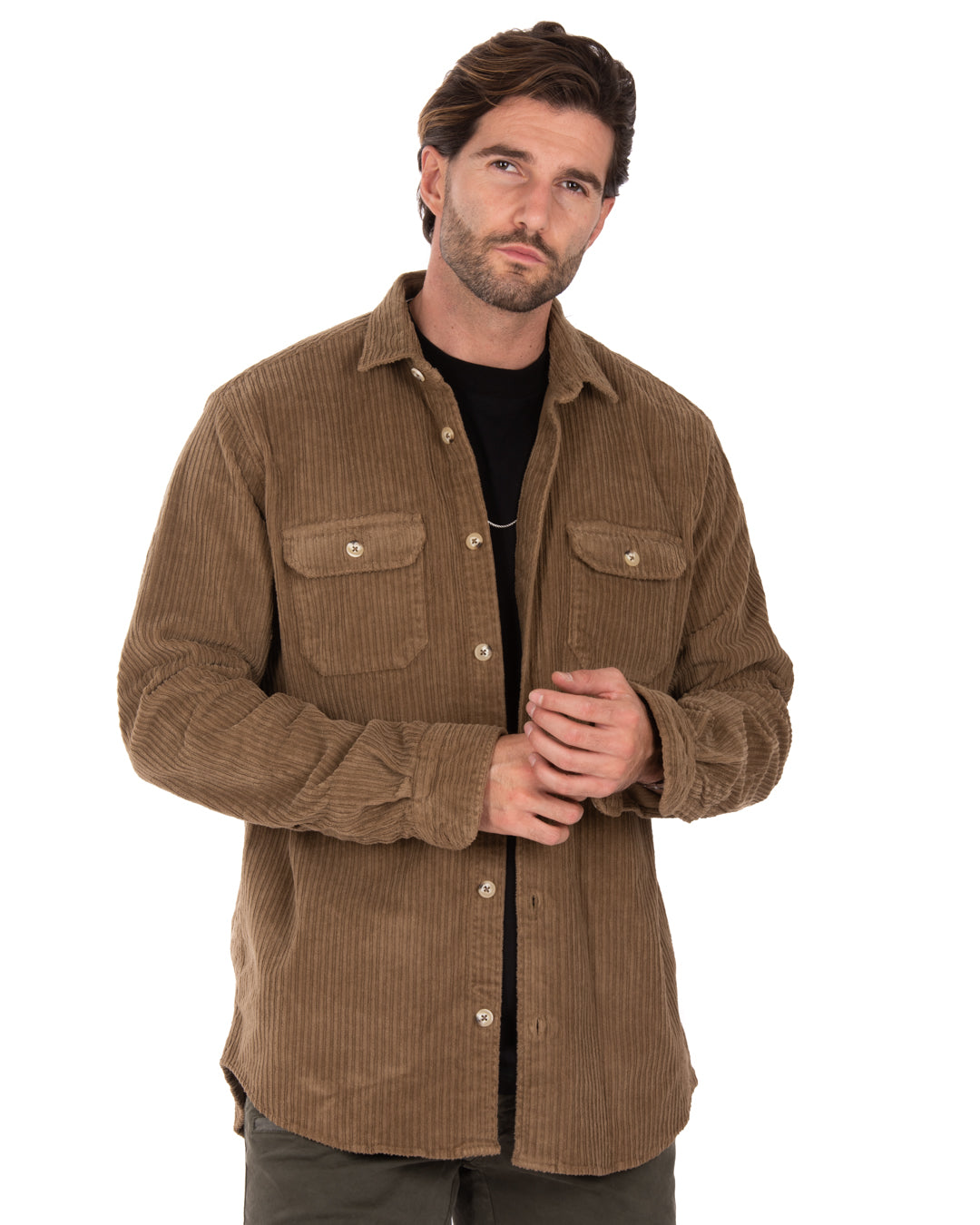 Atlantis - camel velvet shirt