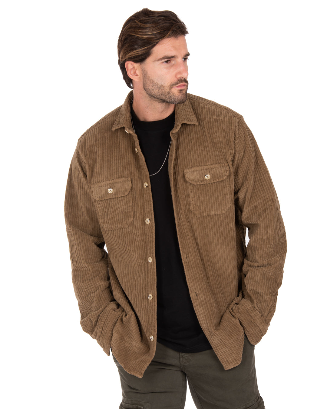 Atlantis - camel velvet shirt