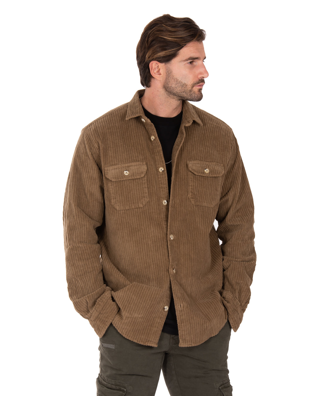 Atlantis - camel velvet shirt