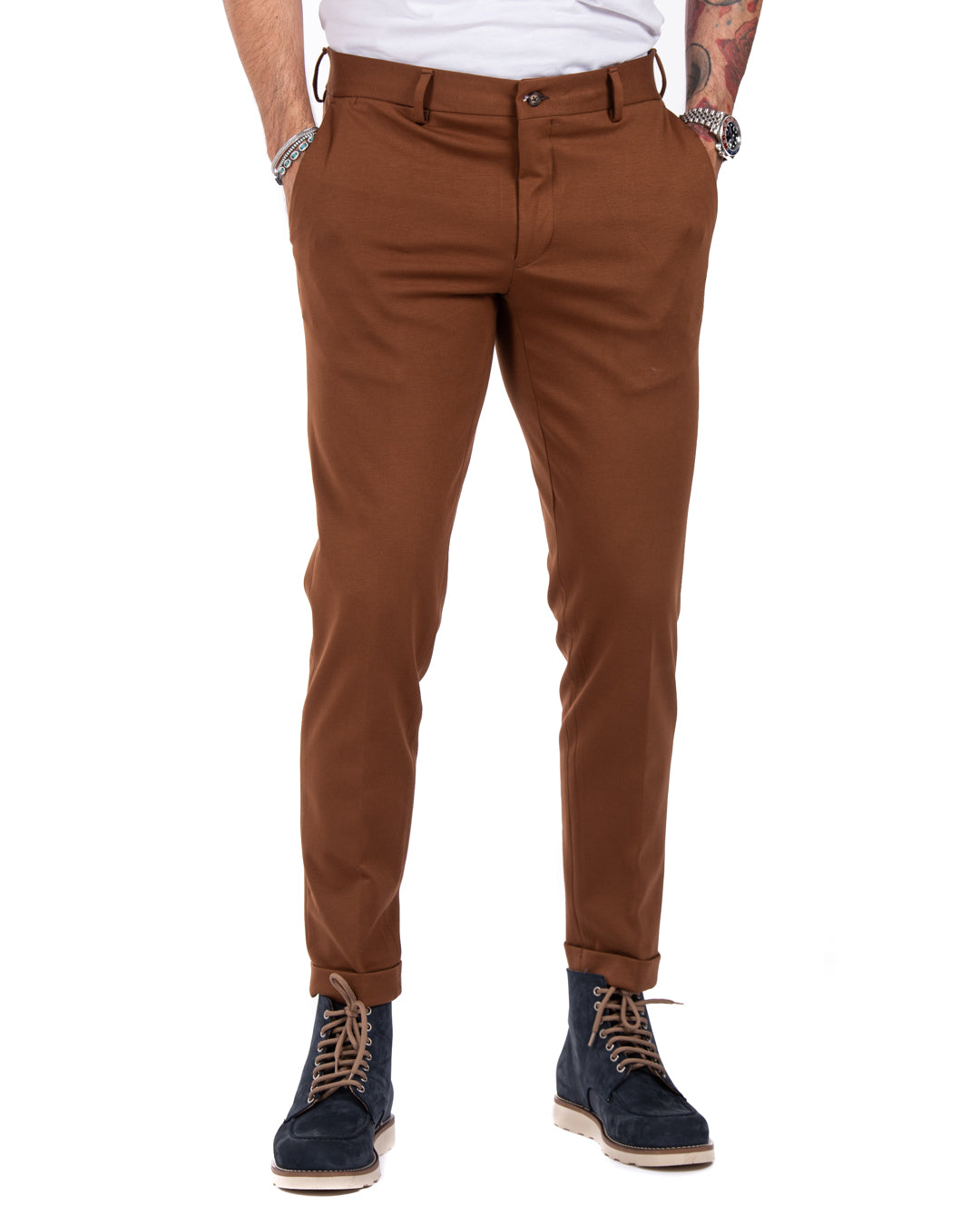 Mustang - camel milan stitch trousers