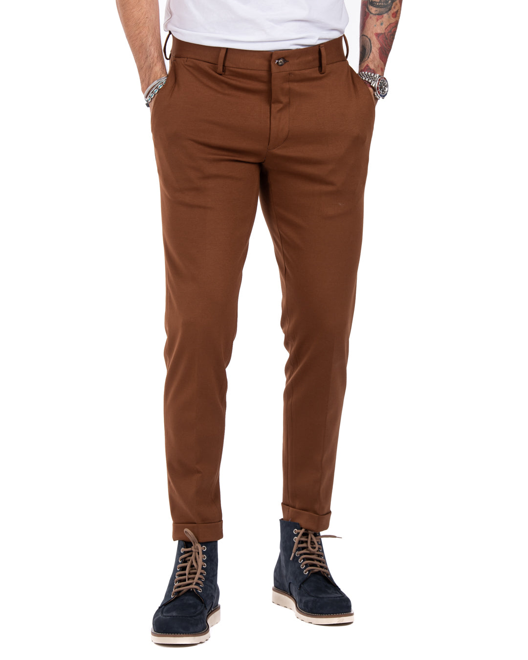 Mustang - camel milan stitch trousers