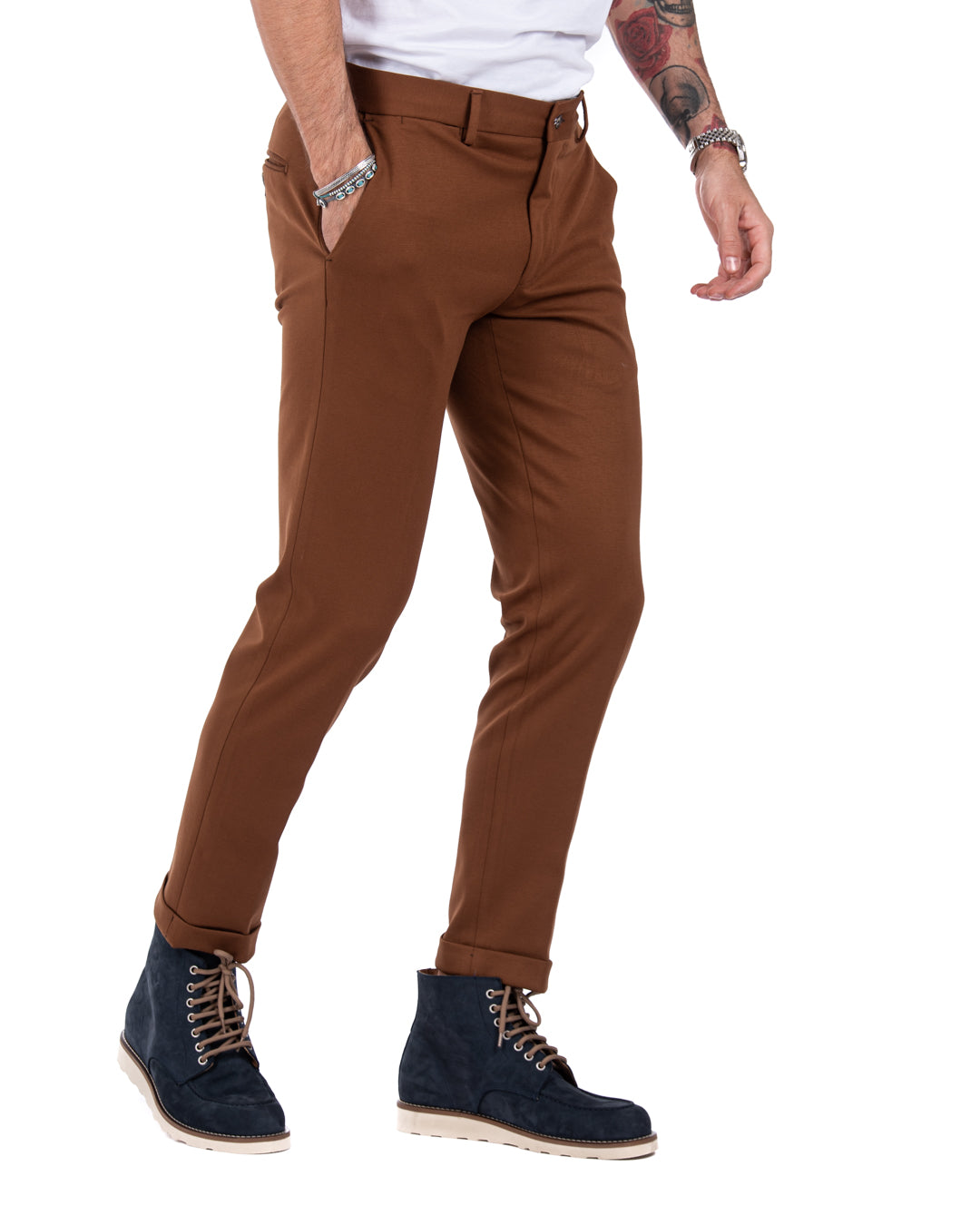 Mustang - camel milan stitch trousers