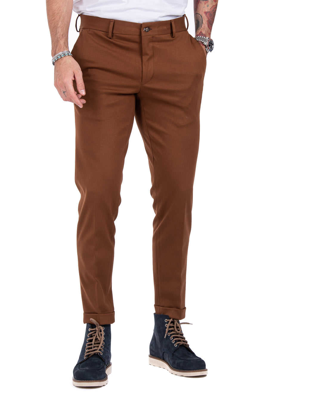 Mustang - camel milan stitch trousers