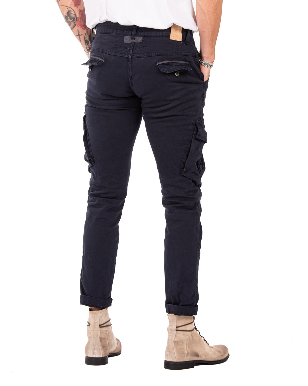 Roy - pantalon cargo bleu