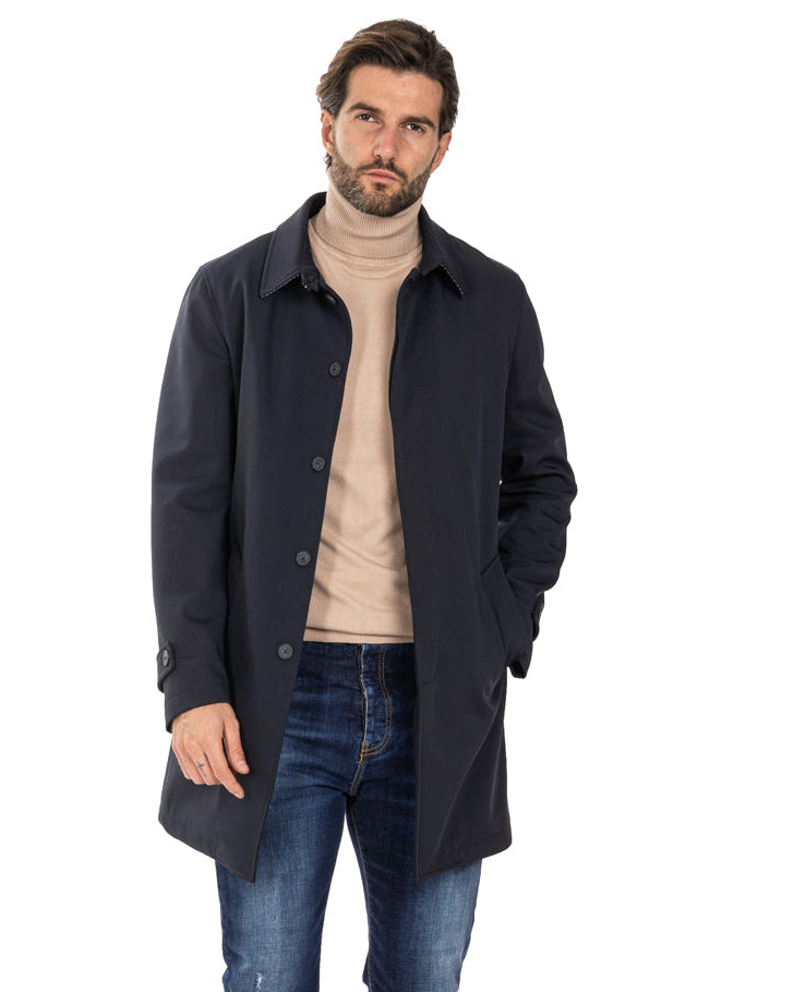 Tyler - blue technical trench coat