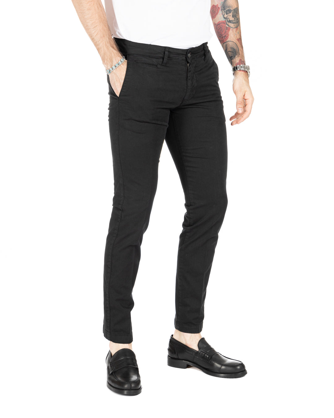 Frank - black basic trousers