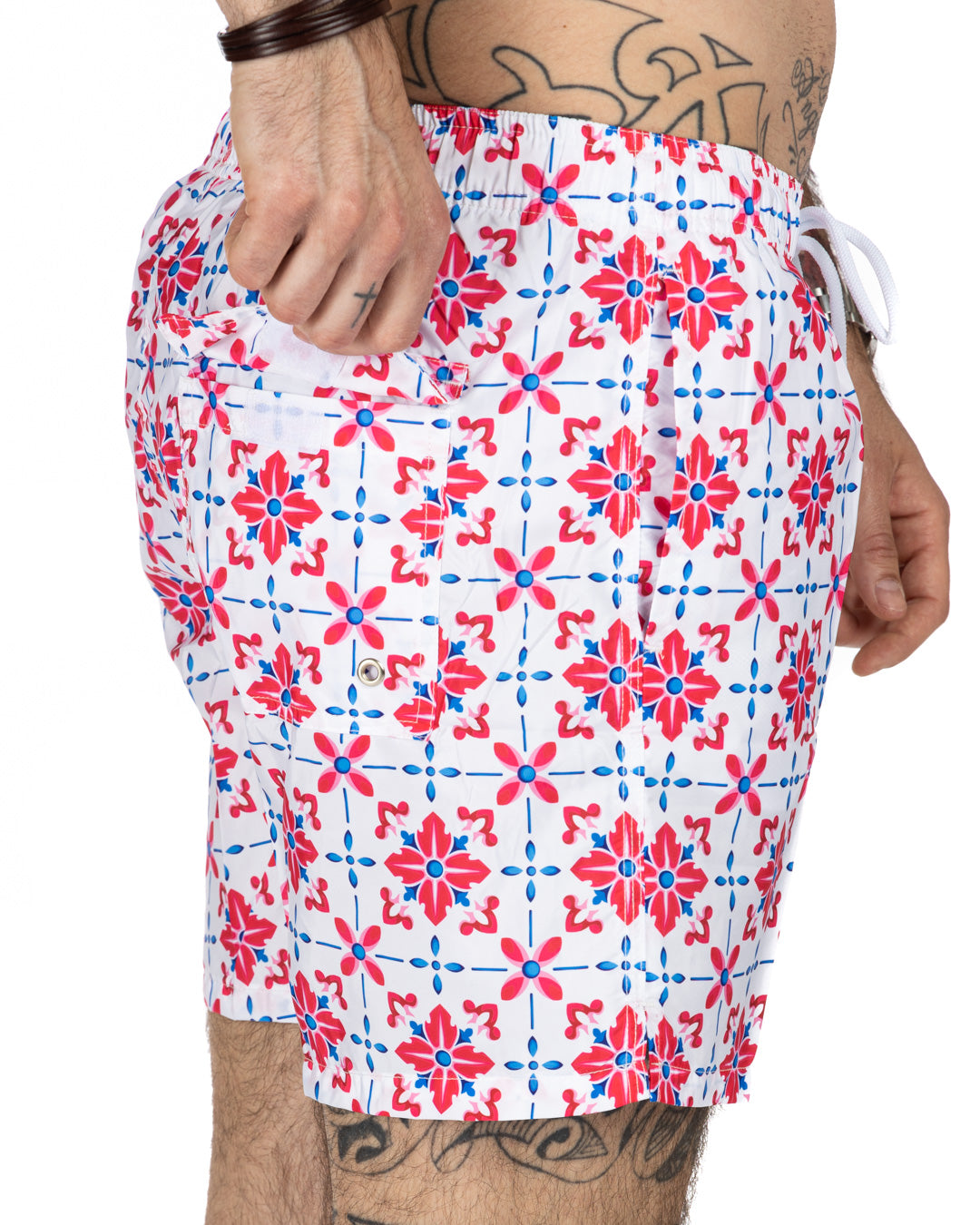 Maillot de bain - Motif faïence rose