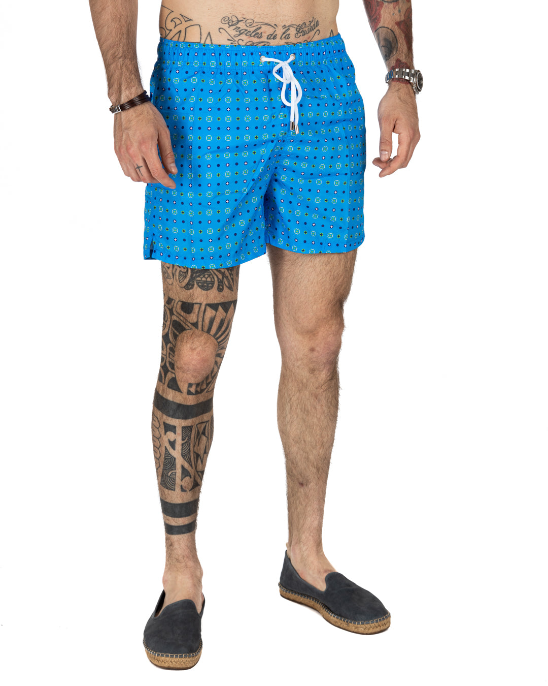 Maillot de bain - Micro motif bleu clair