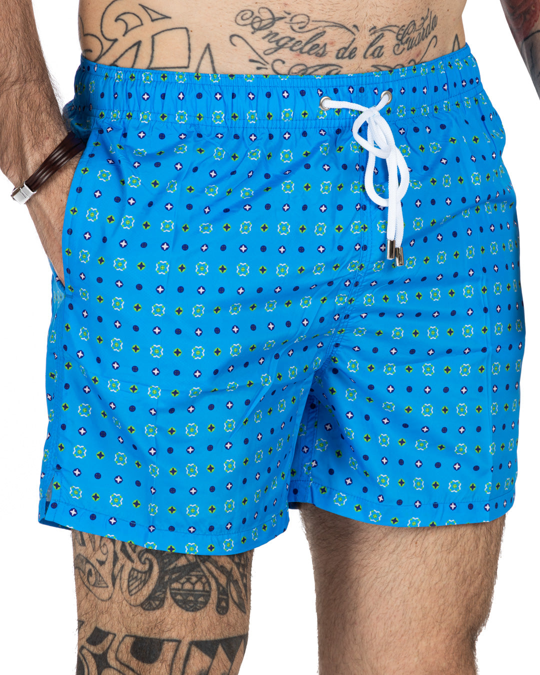 Maillot de bain - Micro motif bleu clair
