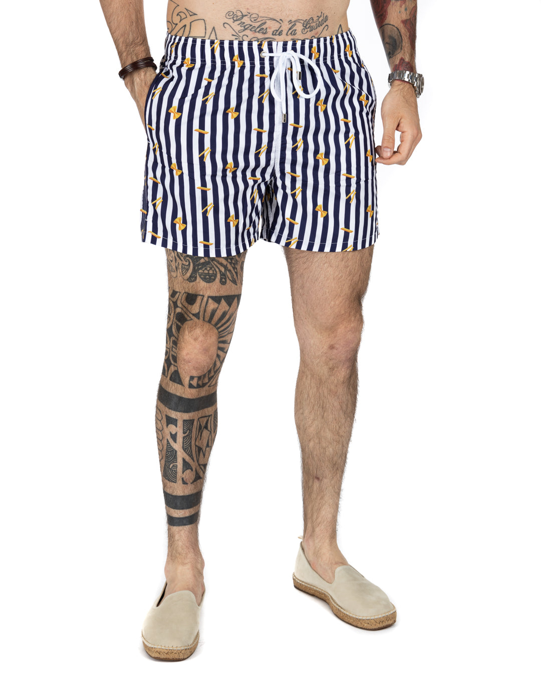Maillot de bain - Motif rayé bleu