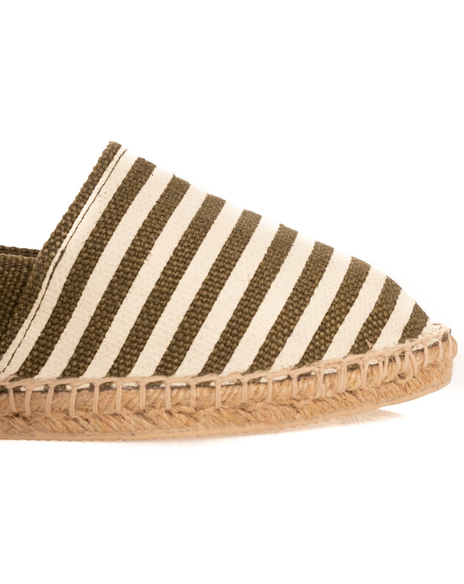 MILITARY GREEN STRIPED ESPADRILLES