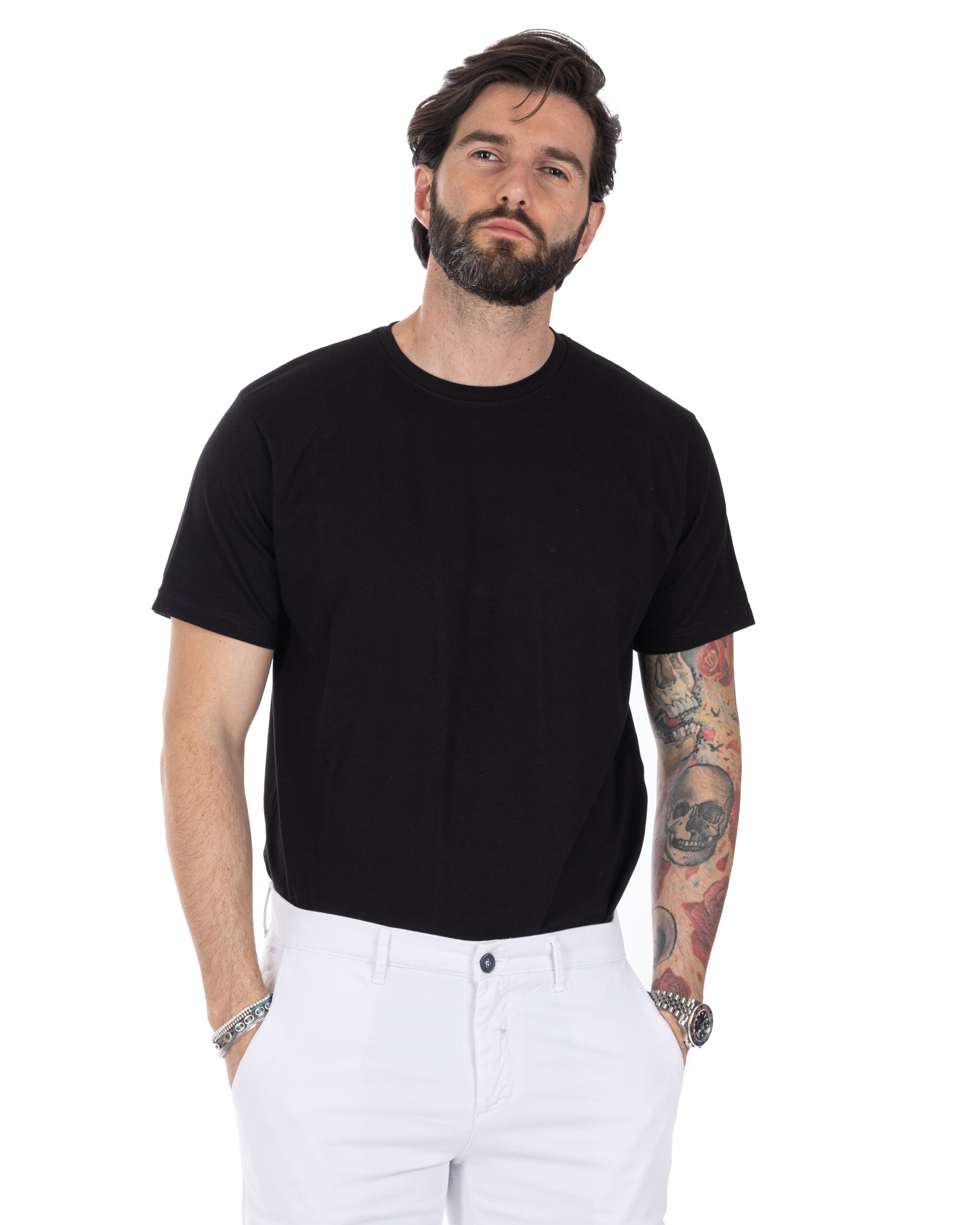 Harry - t-shirt noir en coton stretch