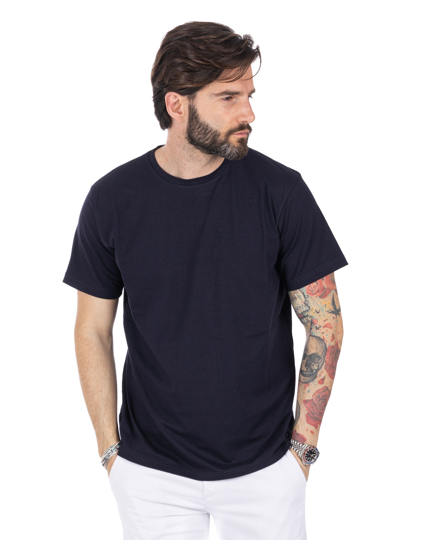 Harry - t-shirt bleu en coton stretch