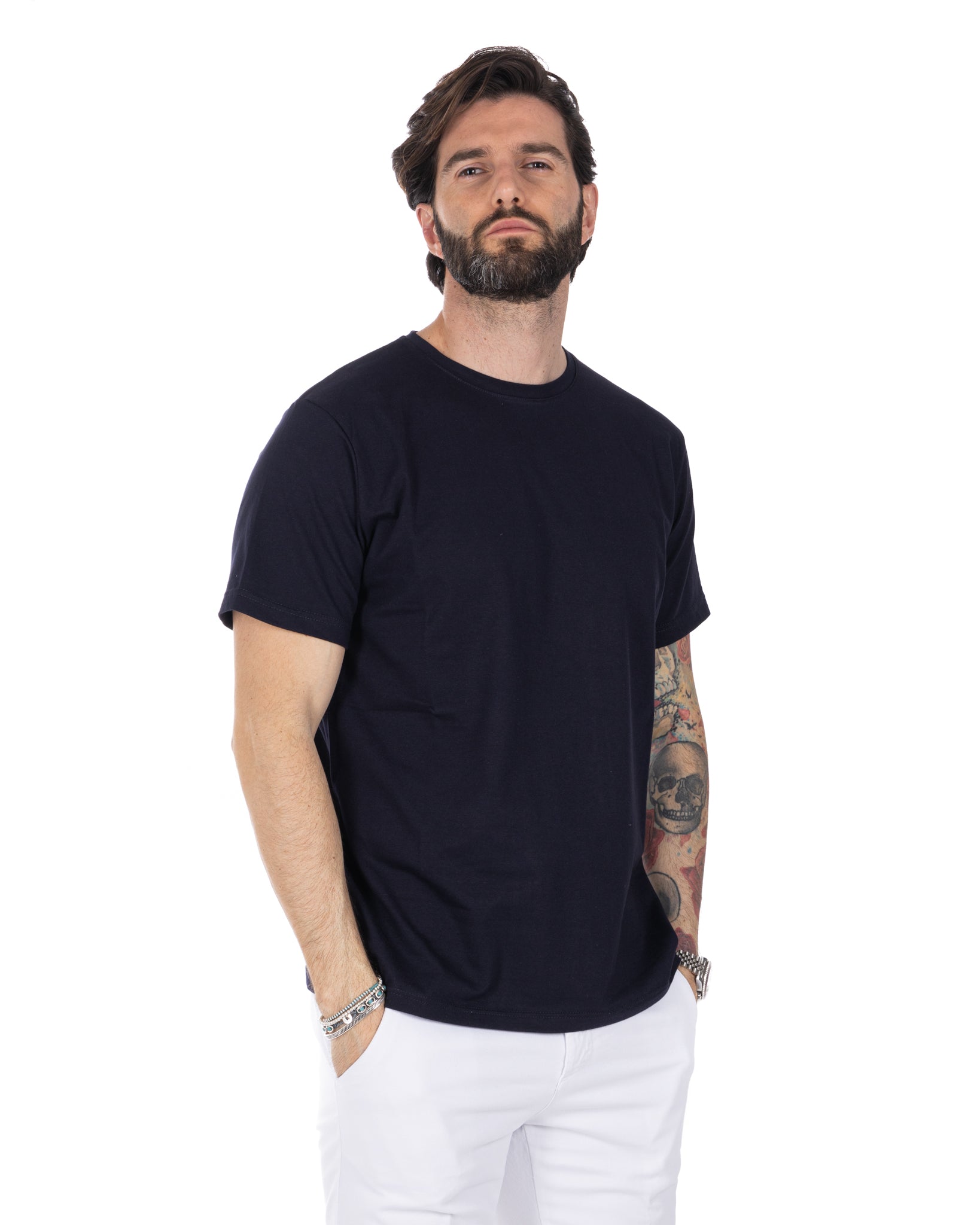 Harry - t-shirt bleu en coton stretch