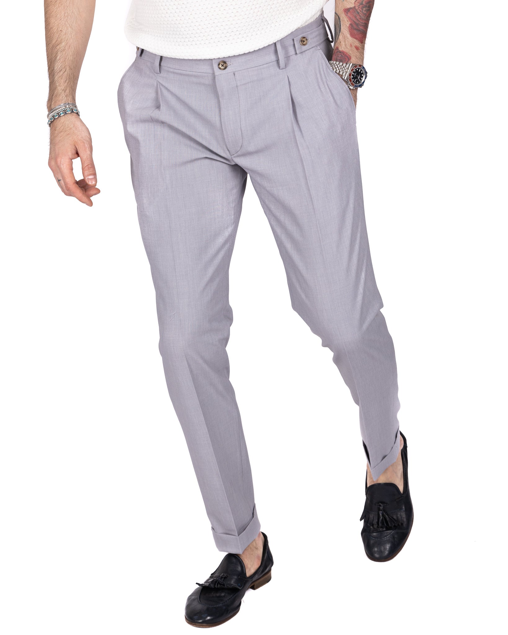 Milano - pantalon basique gris clair