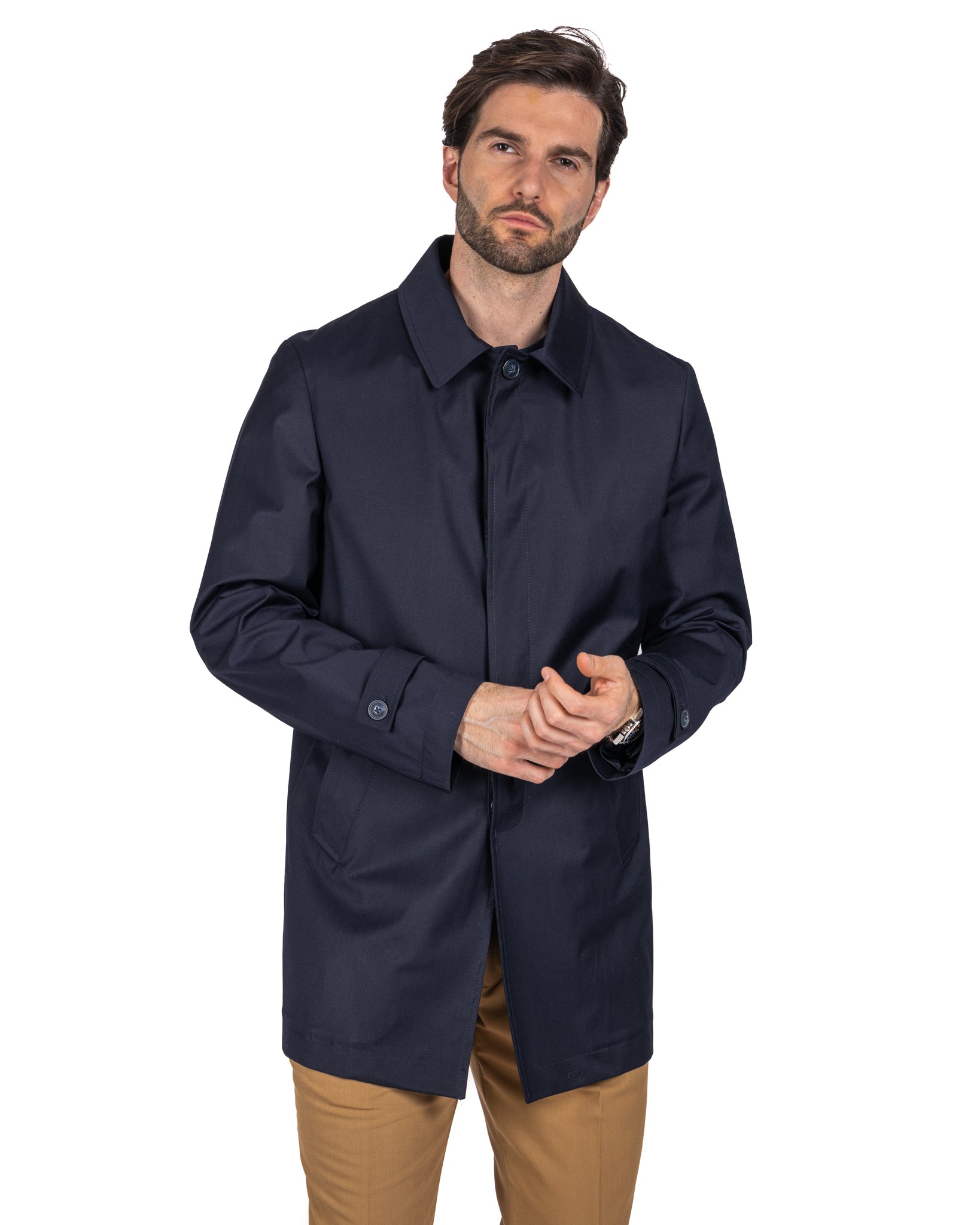 Mantova - trench bleu non doublé