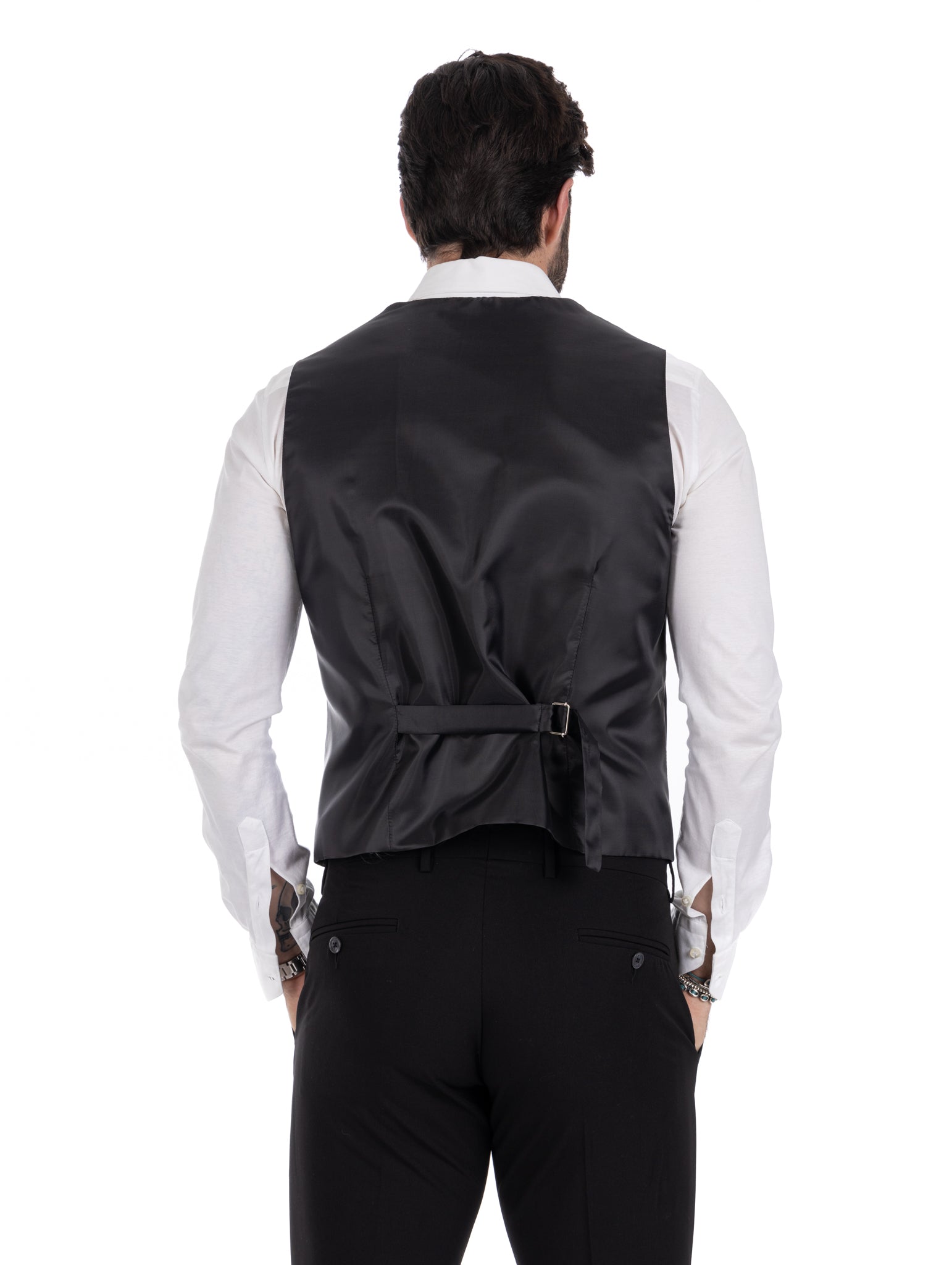 Dresde - gilet noir à simple boutonnage