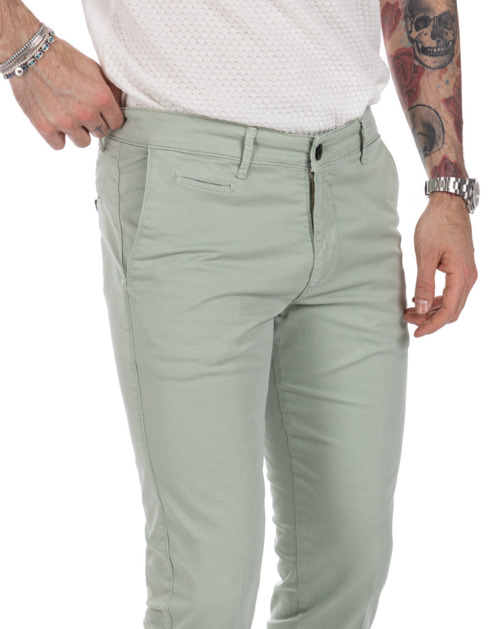 Frank - pantalon basique pistache